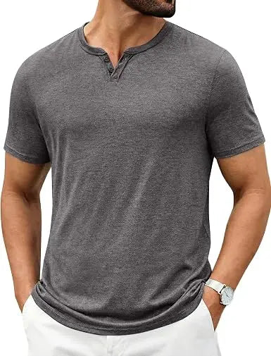 COOFANDY Men's T Shirts Short Sleeve Casual V Neck T-Shirt Soft Notch Neck Tee Classic Plain Shirts WEARO