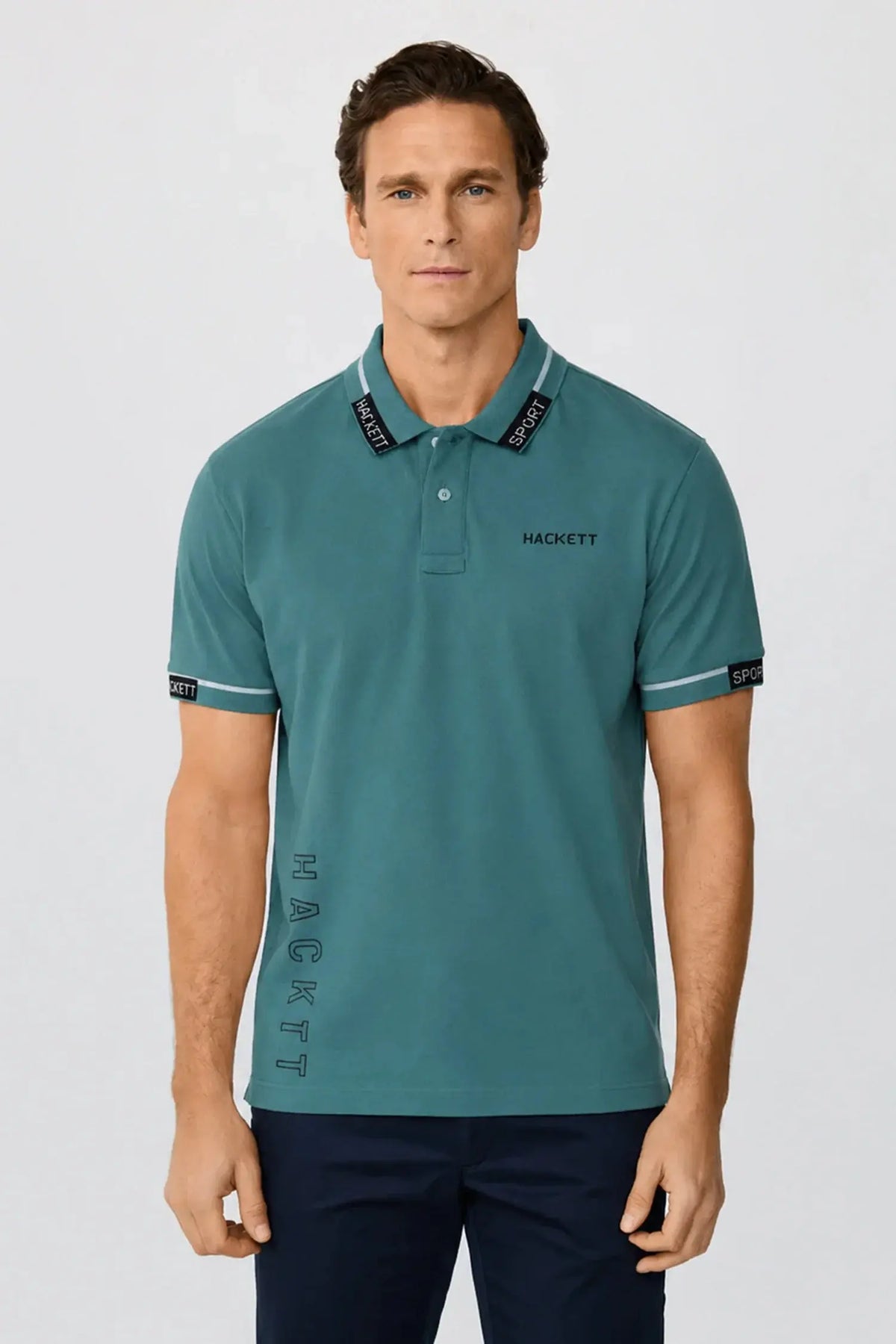 Hcket Contrast Stripe Detailing Men's Polo Shirt