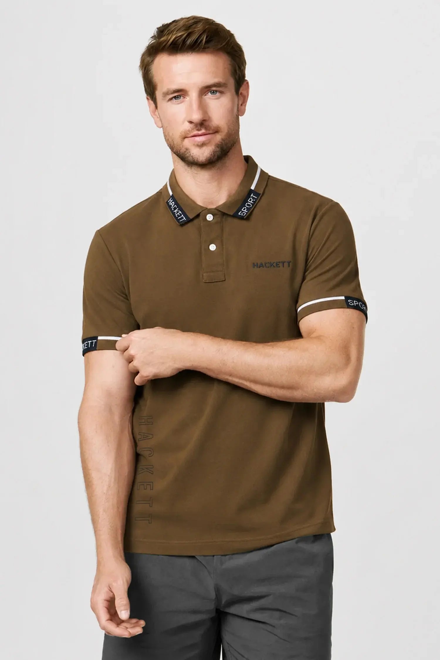 Hcket Contrast Stripe Detailing Men's Polo Shirt